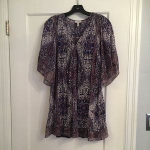 Joie XS sheer silk mini dress w/slip